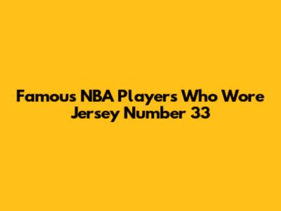 Famous NBA Players Who Wore Jersey Number 33