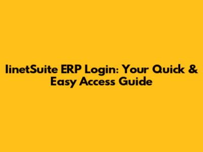 IinetSuite ERP Login: Your Quick & Easy Access Guide