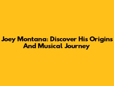 Joey Montana: Discover His Origins And Musical Journey