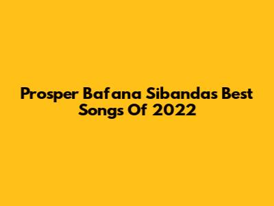 Prosper Bafana Sibanda's Best Songs Of 2022
