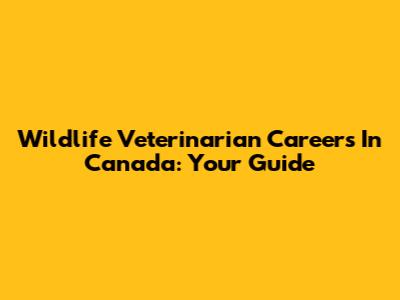 Wildlife Veterinarian Careers In Canada: Your Guide